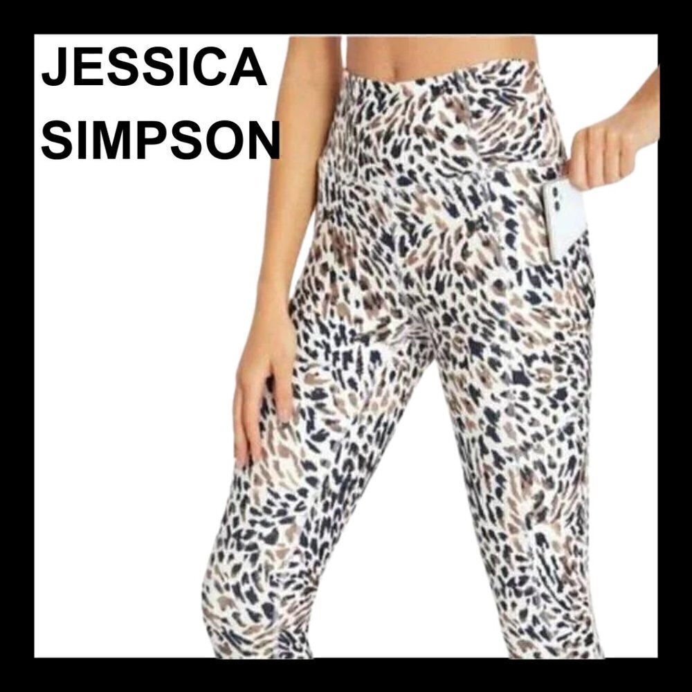 NWT JESSICA SIMPSON Slimtek animal print active leggings
